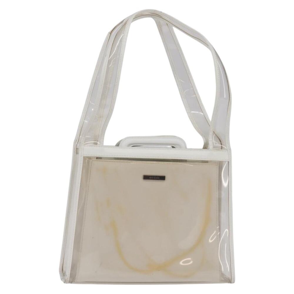 GUCCI Tote Bag Vinyl Clear Silver 001 2122 001 2122 - Picture 1 of 12